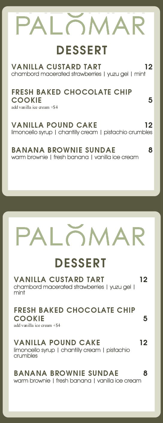 PALOMAR DESSERT MENU 26
